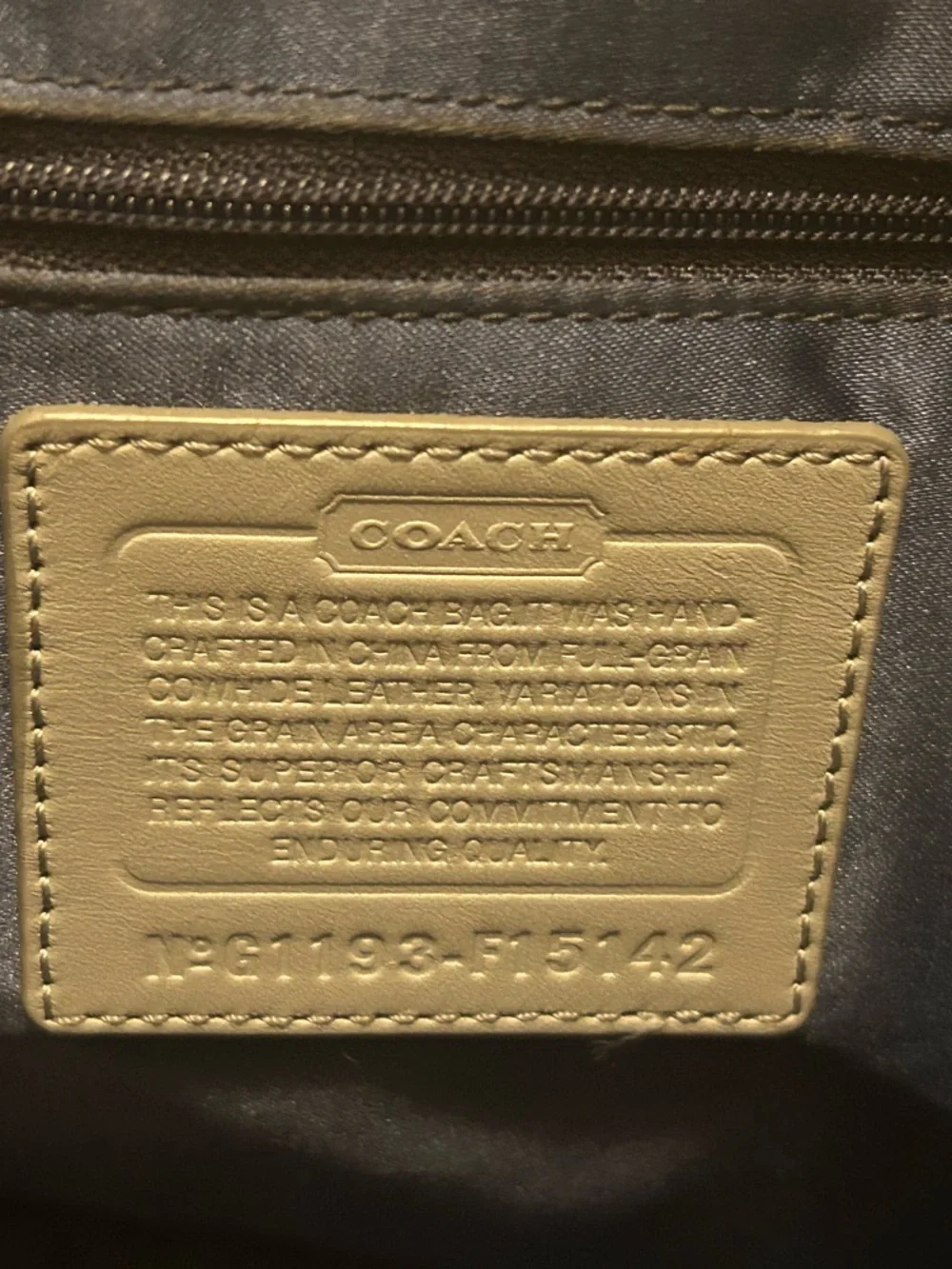 Coach Black Leather Logo Tote with Hangtag - Picture 9 of 13